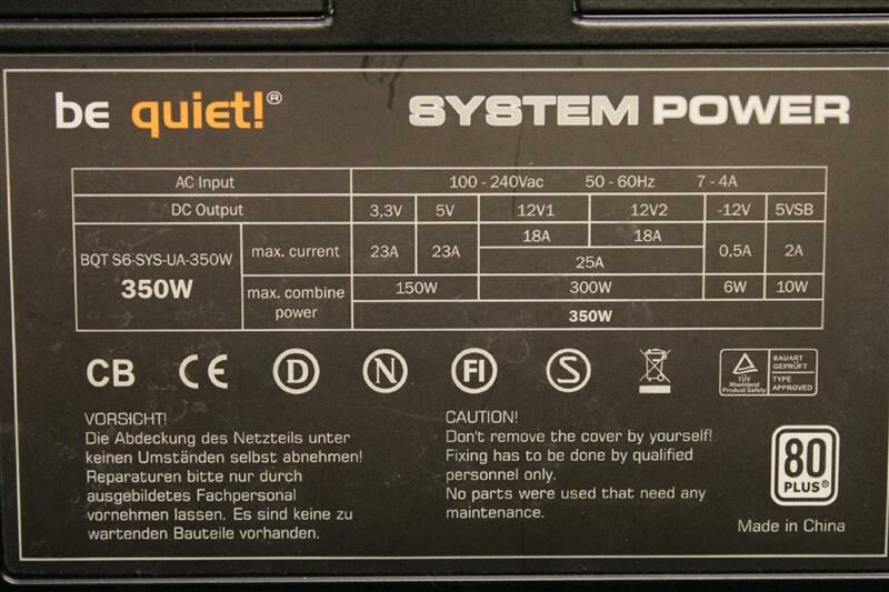 Be Quiet System Power S Plus W Bn Atx Netzteil Watt