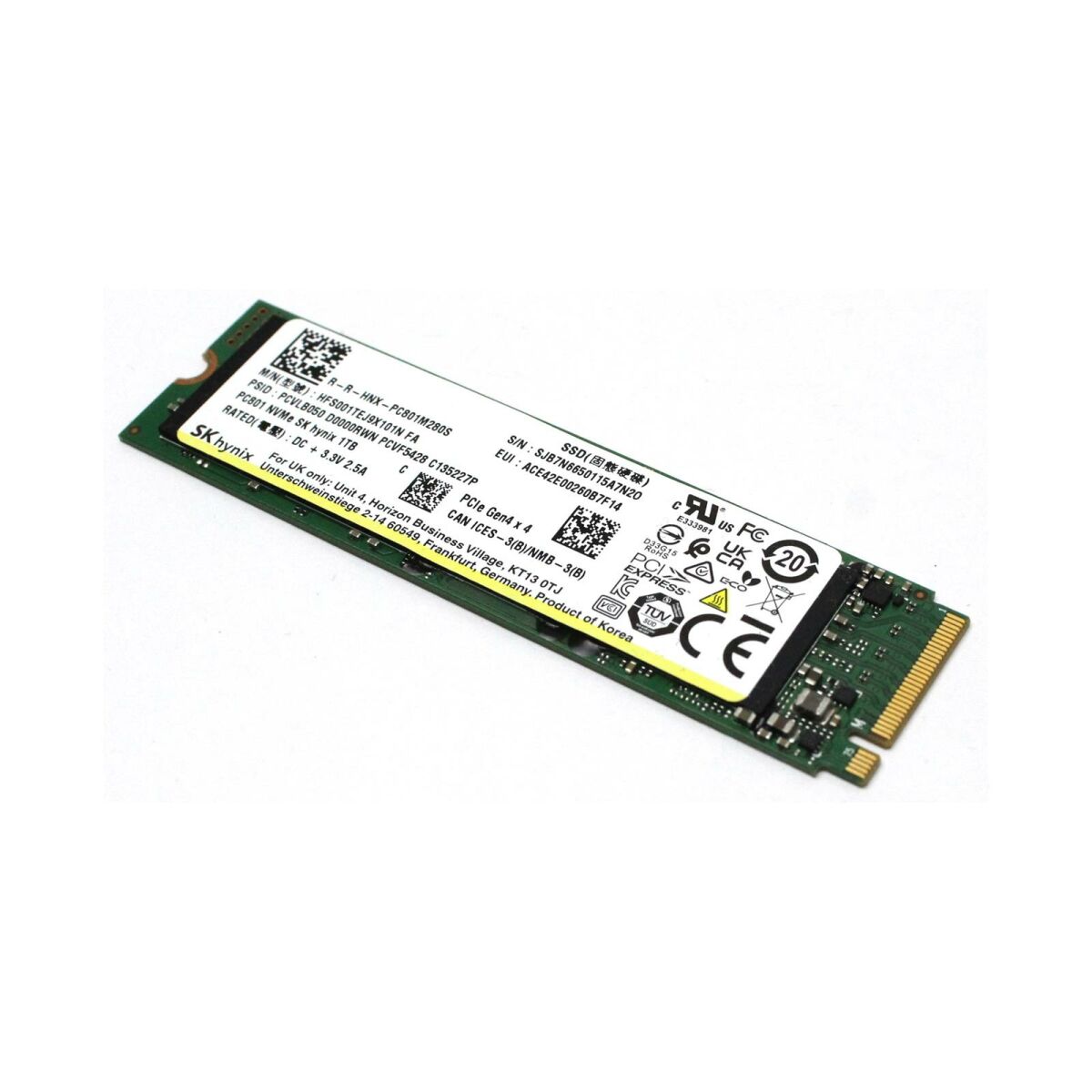 SK Hynix PC801 1 TB M 2 2280 NVMe HFS001TEJ9X101N SSD SSM 329444 77 99