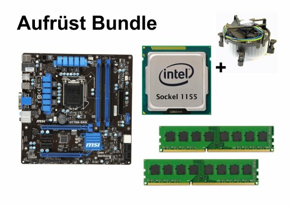 Aufrüst Bundle - MSI H77MA-G43 + Intel i3-2105 + 4GB RAM #98079