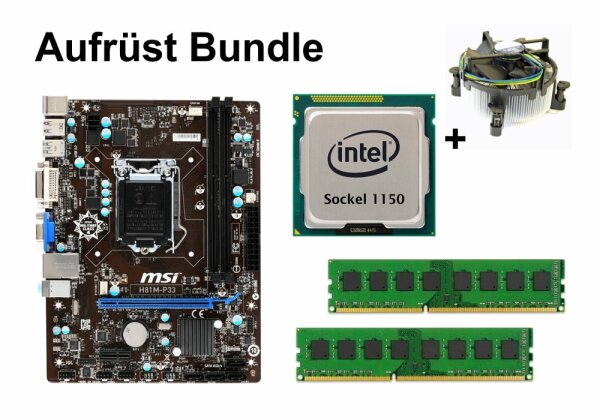 Aufrüst Bundle - MSI H81M-P33 + Intel Core i5-4670 + 8GB RAM #117797