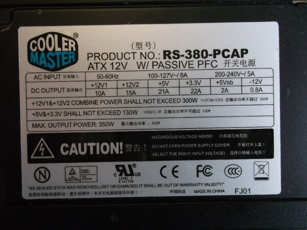 Cooler Master RS-380-PCAP 350 Watt   #27705