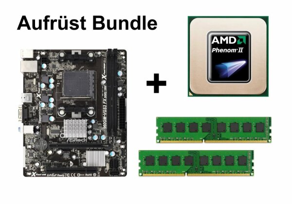 Aufrüst Bundle - ASRock 960GM-VGS3 + Phenom II X4 840 + 4GB RAM #75324