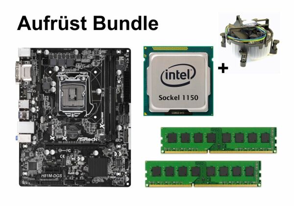 Aufrüst Bundle - ASRock H81M-DGS + Intel i3-4160 + 4GB RAM #70210