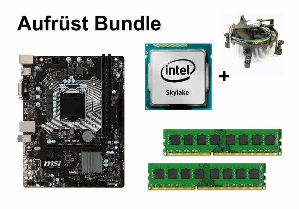 Aufrüst Bundle - MSI H110M PRO-D + Intel Core i5-6400 + 8GB RAM #91009