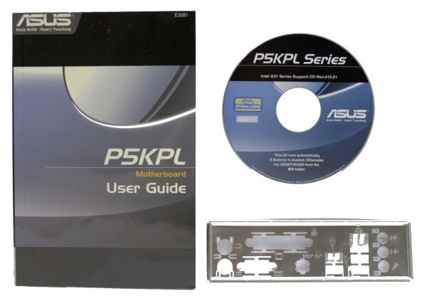 ASUS P5KPL manual - i/o-shield - CD-ROM with drivers   #26800