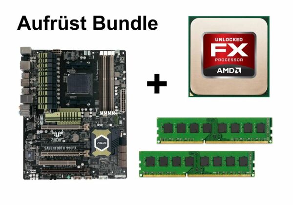 Aufrüst Bundle - ASUS Sabertooth 990FX + AMD FX-4100 + 16GB RAM #107718