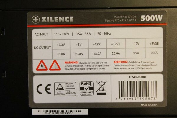 Xilence XP500 ATX Netzteil 500 Watt    #26591