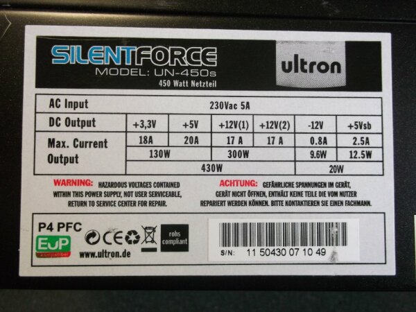 Silent Force UN-450s 450 Watt   #27114
