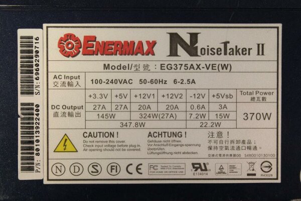 Enermax EG375AX-VE (W) ATX Netzteil 350 Watt   #28139