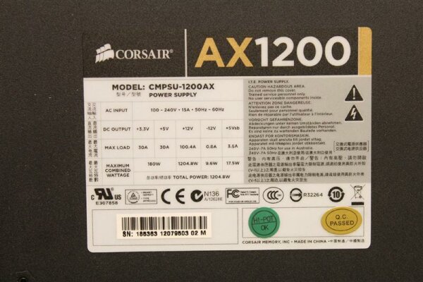Corsair Professional Series Gold AX1200 CMPSU-1200AX 1200 Watt modular   #71680