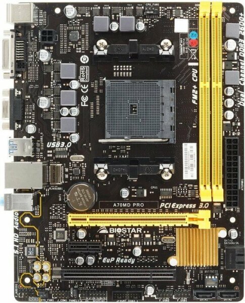 Biostar A70MD Pro Ver. 6.0 AMD A70M Mainboard Micro ATX Sockel FM2+   #97795
