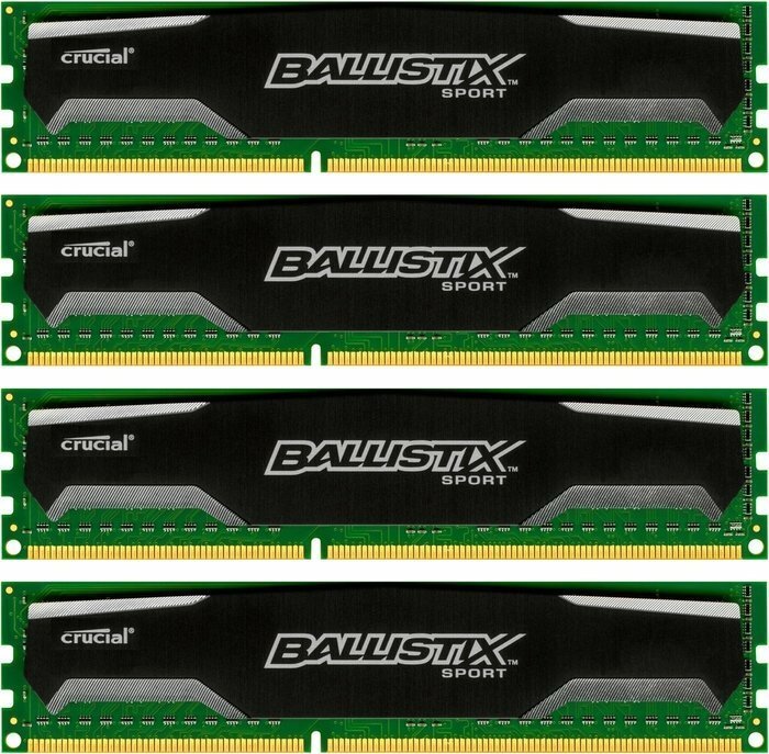 Crucial Ballistix 32 GB (4x8GB) BLS8G3D1609DS1S00 DDR3-1600 PC3-1