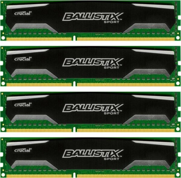 Crucial Ballistix 32 GB (4x8GB) BLS8G3D1609DS1S00 DDR3-1600 PC3-12800   #127494