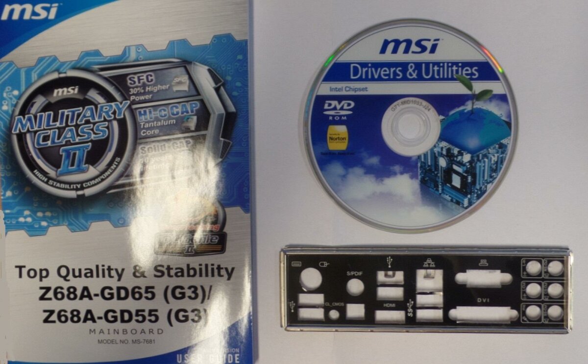 MSI Z68A-GD65 (G3) MS-7681 Ver. 4.0 Handbuch - Blende - Treiber C