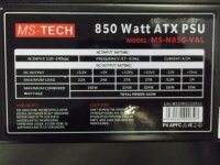 MS-Tech Value Edition 850W (MS-N850-VAL) ATX Netzteil 850...