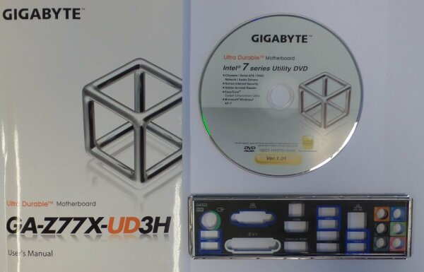 Gigabyte GA-Z77X-UD3H - Handbuch - Blende - Treiber CD   #139787