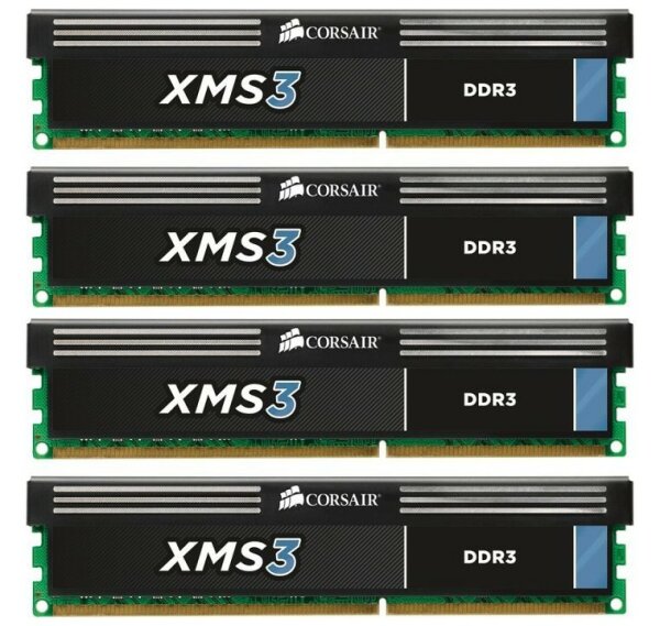 Corsair XMS3 16 GB (4x4GB) CMX8GX3M2A1333C9 DDR3-1333 PC3-10660   #127506