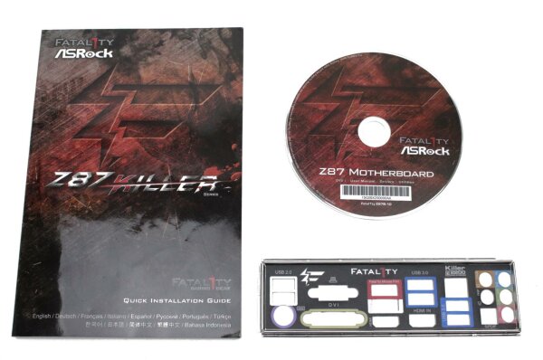 ASRock Fatal1ty Z87 KIller Handbuch - Blende - Treiber CD   #42259