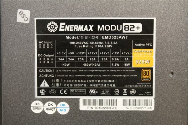 Enermax Modu 82+ EMD525AWT 525 Watt modular   #29719