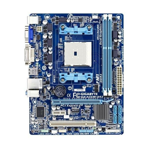 Gigabyte GA-A55M-DS2 Rev.1.0 AMD A55 Mainboard Micro ATX Sockel FM1   #126492