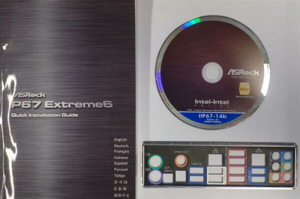 ASRock P67 Extreme6 - Handbuch - Blende - Treiber CD   #127006