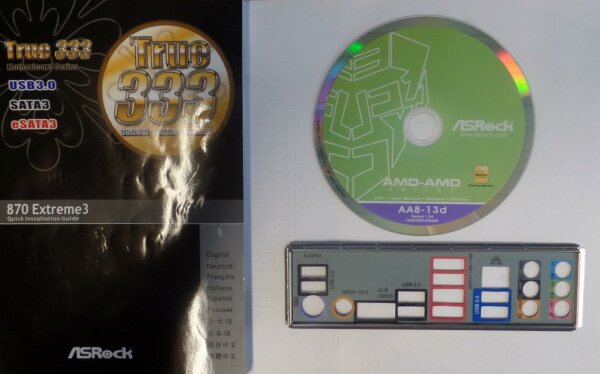 ASRock 870 Extreme3 Handbuch - Blende - Treiber CD   #32290