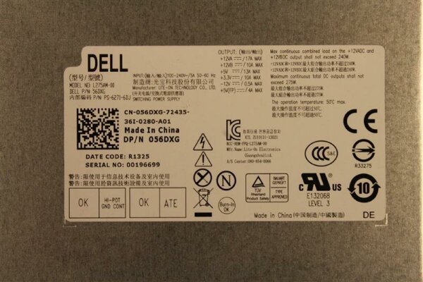 Dell L275AM-00 275 Watt ATX Netzteil aus Dell Optiplex 7010 275W   #86567