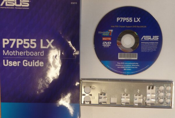 ASUS P7P55 LX manual - i/o-shield - CD-ROM with drivers   #32296