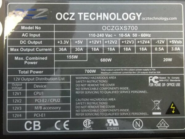 OCZ OCZGXS700 700 Watt   #28970