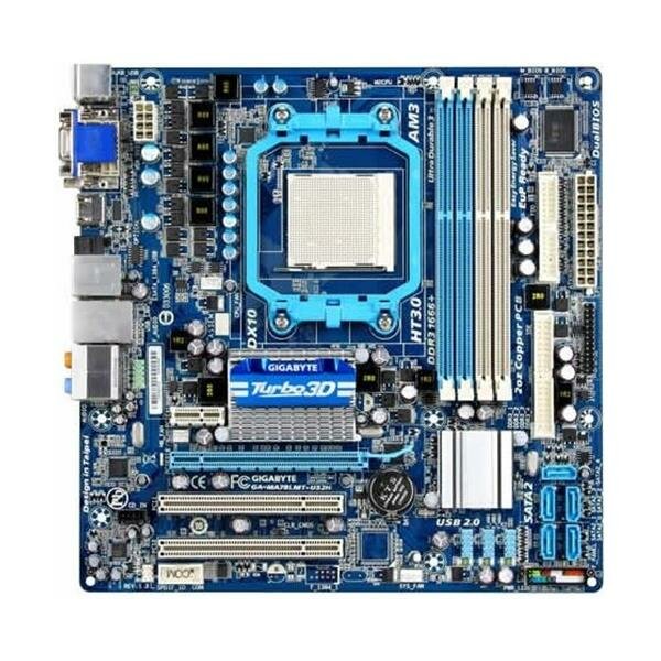 Gigabyte GA-MA78LMT-US2H Rev.3.4 AMD 760G Mainboard Micro ATX Sockel AM3  #37933