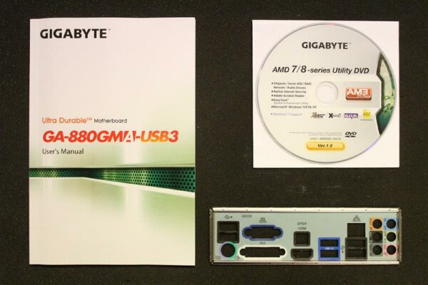 Gigabyte GA-880GMA-USB3 Handbuch - Blende - Treiber CD   #39984