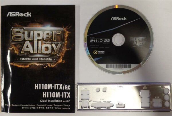 ASRock H110M-ITX/ac - Handbuch - Blende - Treiber CD   #109881