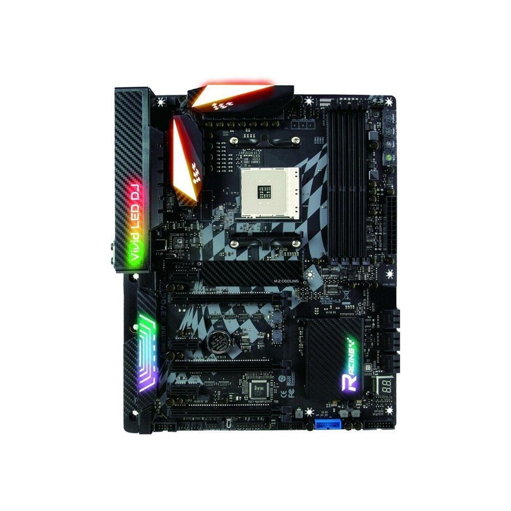 ピンク・ブルー Biostar X370GT7 /LEDファン AM4 AMD X370 SATA 6Gb/s