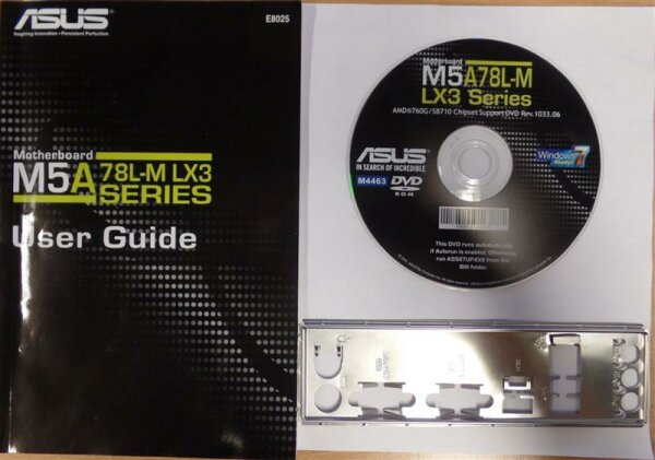 ASUS M5A78L-M LX3 - Handbuch - Blende - Treiber CD   #109885