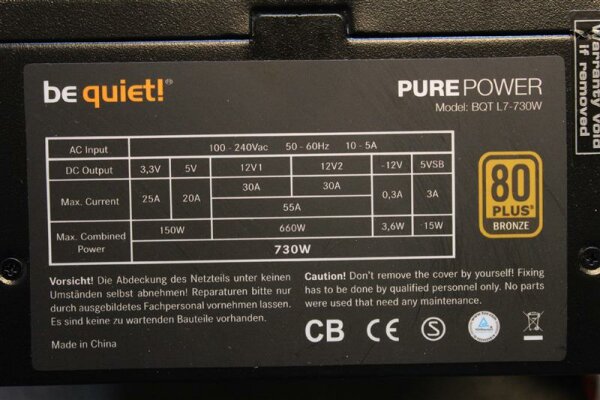 Be Quiet Pure Power L7 730W (BN108) Netzteil 730 Watt 80+   #39486