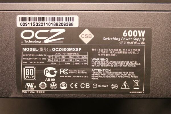 OCZ ModXStream Pro 600W 600 Watt 80 Plus 80+ OCZ600MXSP Modular  #71769