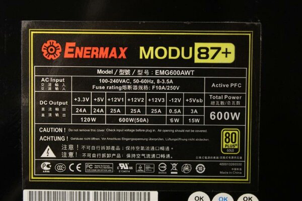 Enermax MODU87+ 600W (EMG600AWT) 600 Watt 80+ modular   #39513
