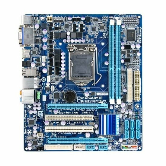 Gigabyte GA-H55M-D2H Rev.1.3 Intel H55 Mainboard Micro ATX Sockel 1156   #39516