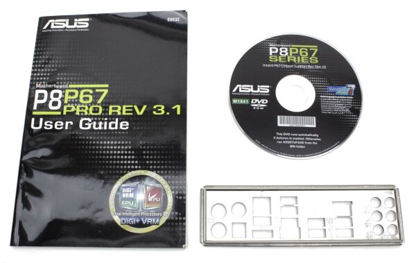 ASUS P8P67 Pro Rev.3.1 manual - i/o-shield - CD-ROM with drivers   #42343