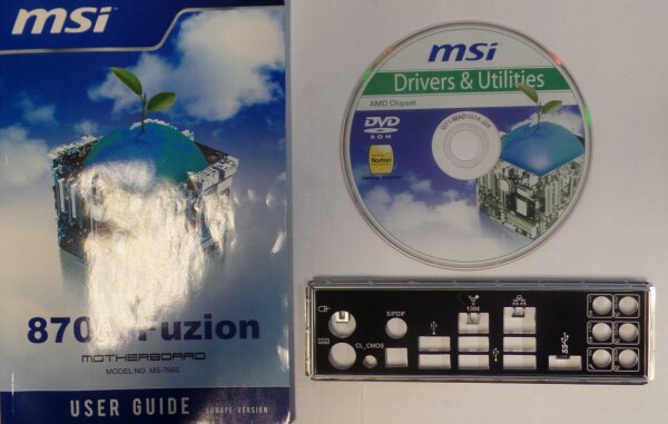 MSI 870A Fuzion MS-7660 Handbuch - Blende - Treiber CD   #42344