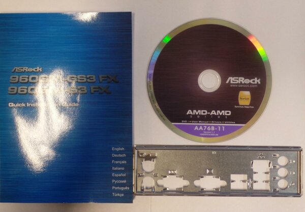 ASRock 960GM-GS3 FX Handbuch - Blende - Treiber CD   #42347