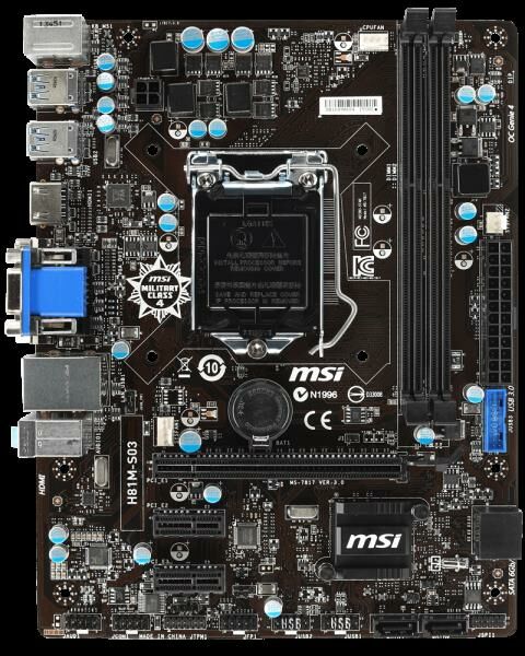 MSI H81M-SO3 Intel H81 Express Mainboard Sockel 1150   #109937