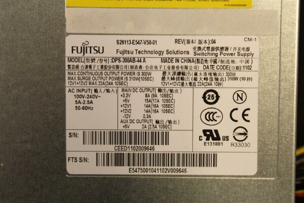 Fujitsu Siemens Esprimo P5731 DPS-300AB-44 A Netzteil  300 Watt   #33149
