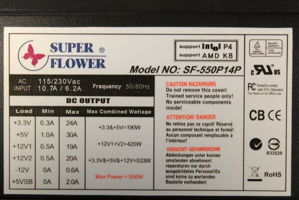 Super Flower SF-550P14P 550 Watt   #31871