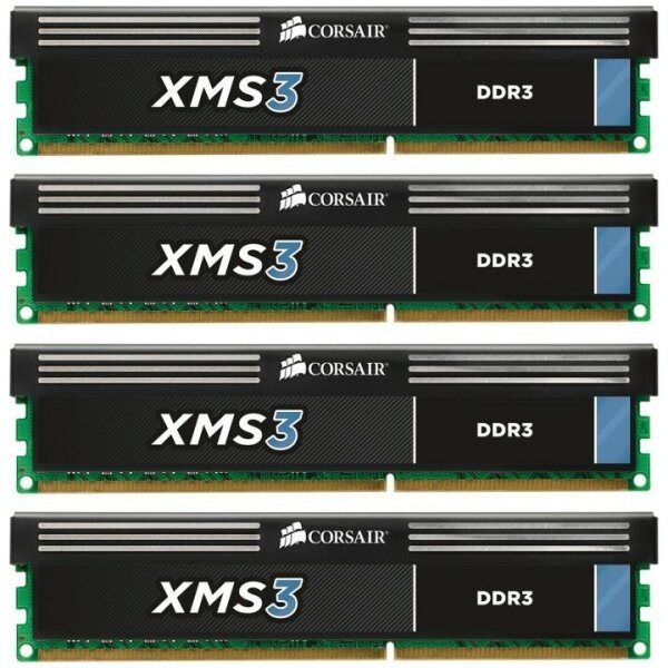 Corsair XMS3 8 GB (4x2GB) CMX4GX3M2A1600C9 DDR3-1600 PC3-12800   #34439