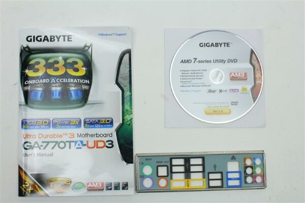 Gigabyte GA-770TA-UD3 Rev.1.0 Handbuch - Blende - Treiber CD   #114055