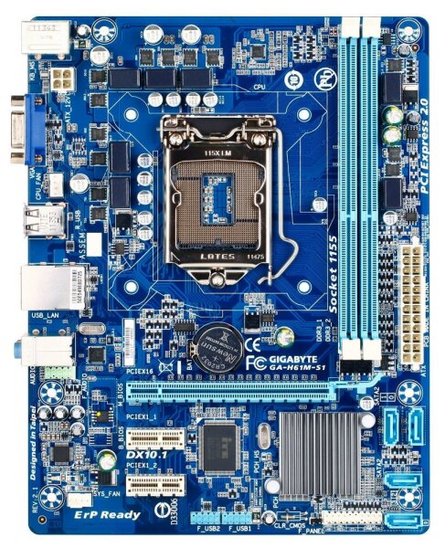 Gigabyte GA-H61M-S1 Rev.2.1 Intel H61 Mainboard Micro ATX Sockel 1155   #38281