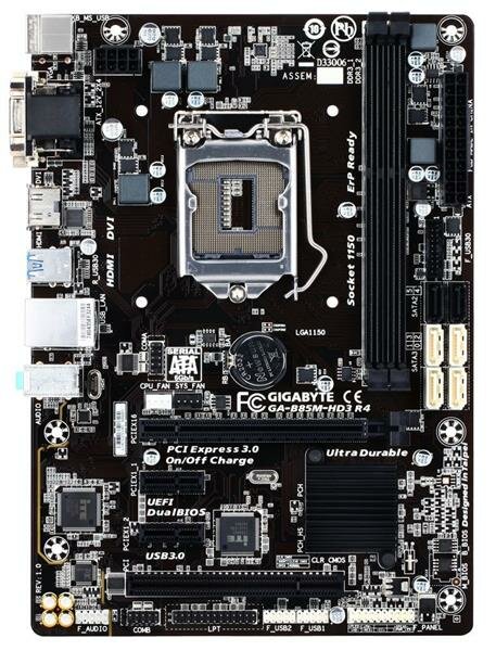 Gigabyte GA-B85M-HD3 R4 Rev.1.0 B85 Mainboard Micro ATX Sockel 1150   #77706