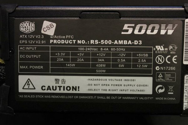 Cooler Master Silent Pro RS-500-AMBA-D3 500 Watt 80+ modular   #40077