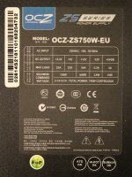 OCZ ZS Series 750W (OCZ-ZS750W) ATX Netzteil 750 Watt 80+   #35983